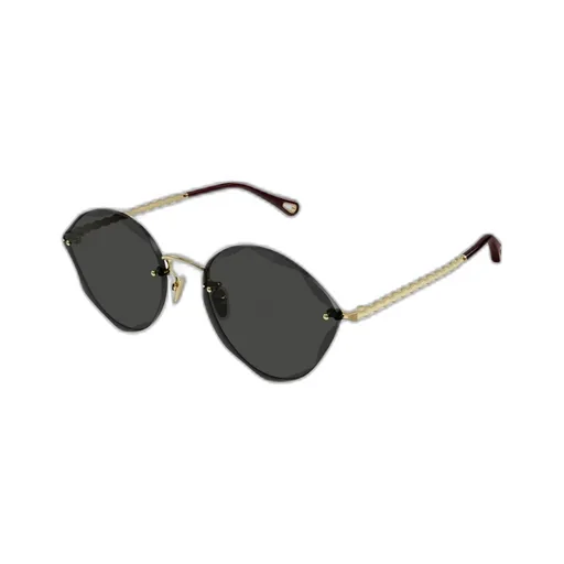Geometric-Frame Rimless Sunglasses