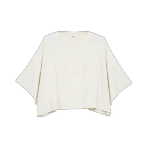 Logo Detailed Oversized Cropped T-Shirt