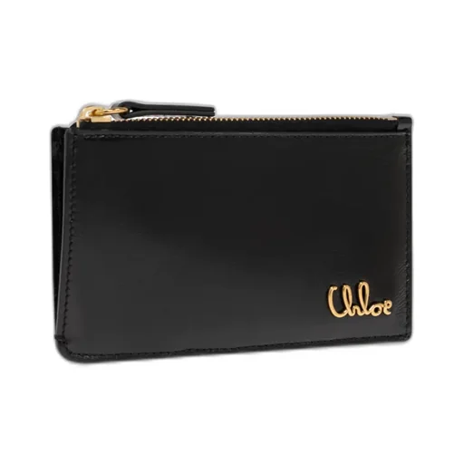 Logo Plaque Zipped Small Card Holder