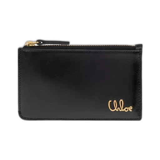 Logo Plaque Zipped Small Card Holder