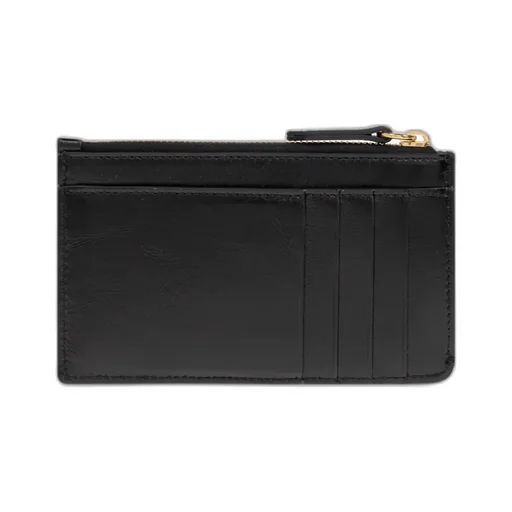 Logo Plaque Zipped Small Card Holder