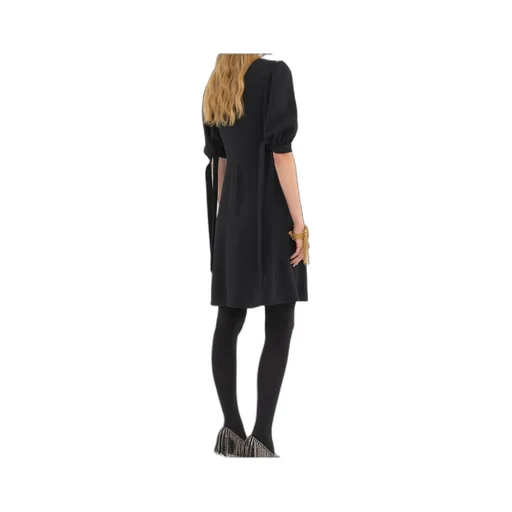 V-Neck Puff Sleeved Mini Dress