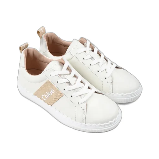 Logo Printed Round Toe Sneakers