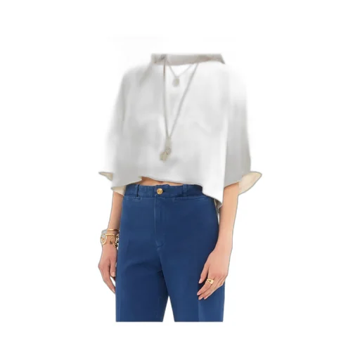 Logo Detailed Oversized Cropped T-Shirt