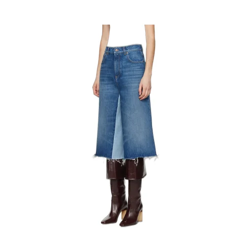 Patchwork Denim Skirt