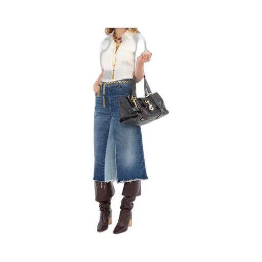 Patchwork Denim Skirt