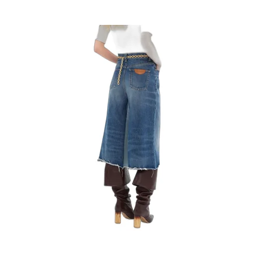 Patchwork Denim Skirt