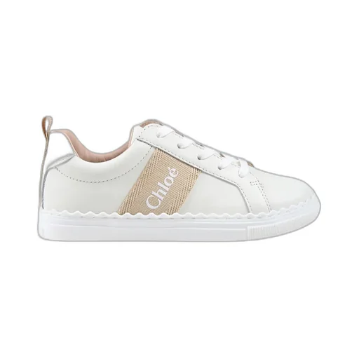 Logo Printed Round Toe Sneakers