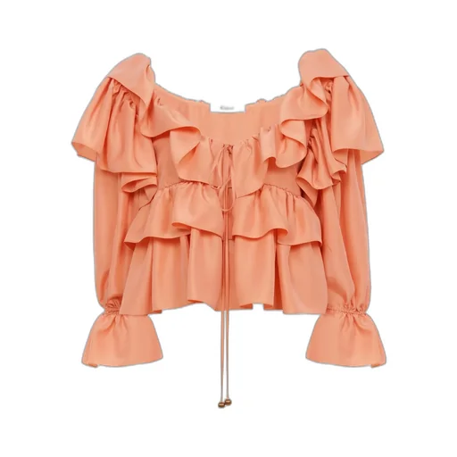 Ruffled Cropped Blouse