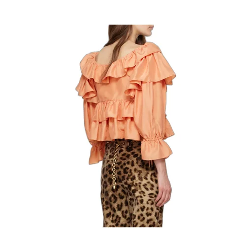Ruffled Cropped Blouse