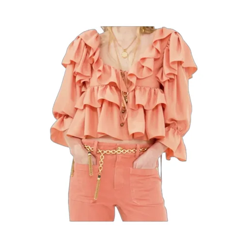 Ruffled Cropped Blouse