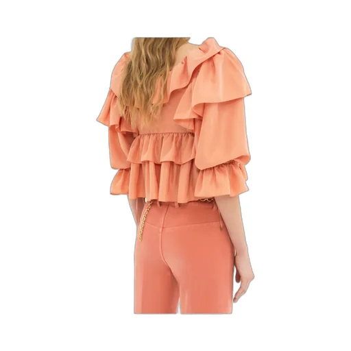 Ruffled Cropped Blouse