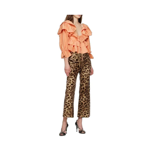 Leopard-Print Cropped Pants