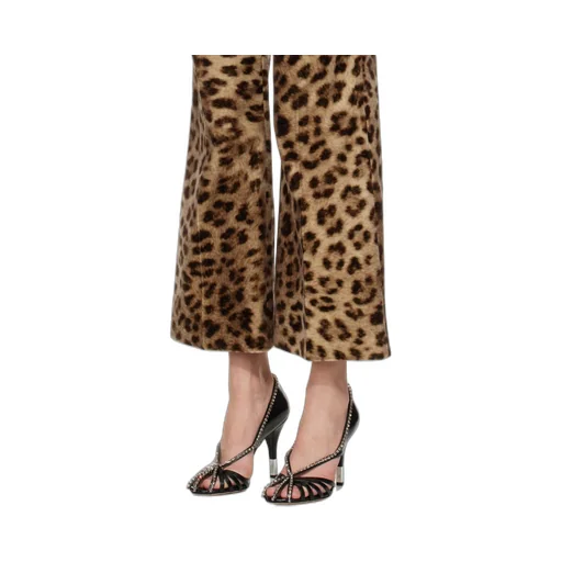 Leopard-Print Cropped Pants