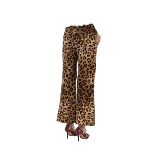 Leopard-Print Cropped Pants