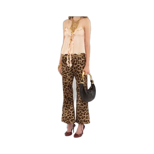 Leopard-Print Cropped Pants