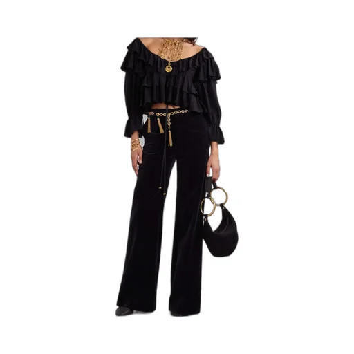 Flared Velvet Tailored Pants