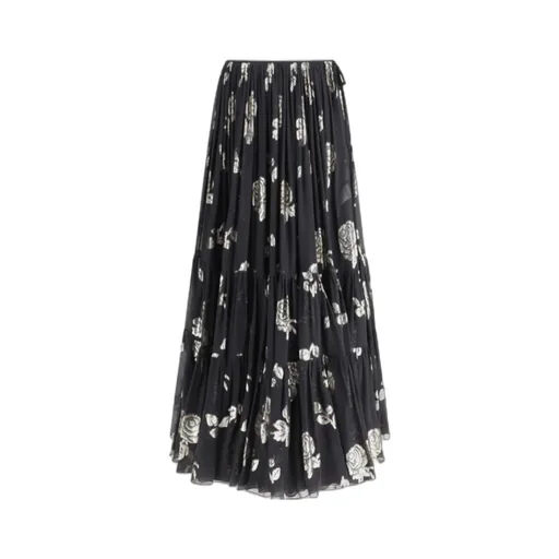 Floral Pattern Midi Skirt