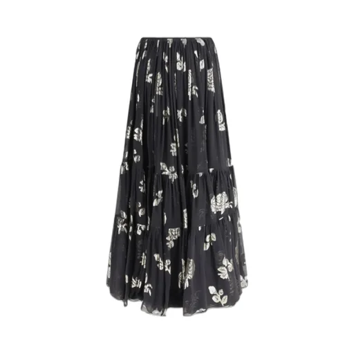Floral Pattern Midi Skirt