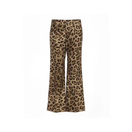 Leopard-Print Cropped Pants