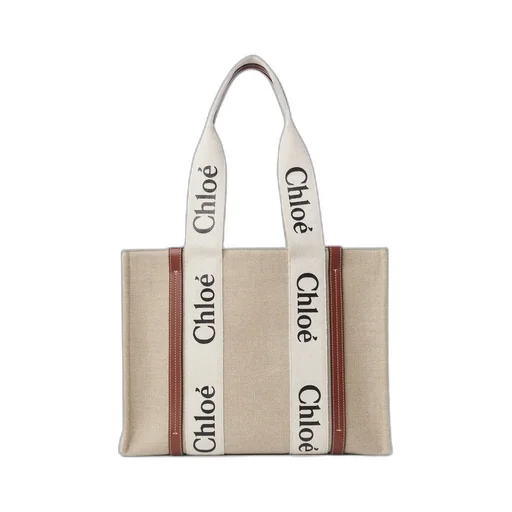 Woody Logo Printed Medium Tote Bag