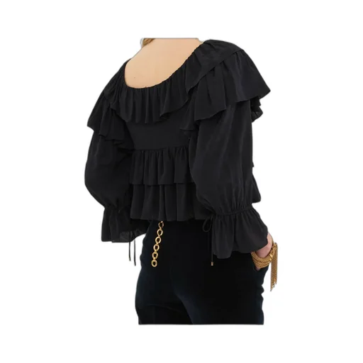 Ruffled Cropped Blouse
