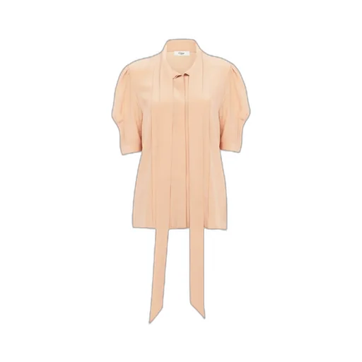 Tied-Neck Puff Sleeved Blouse