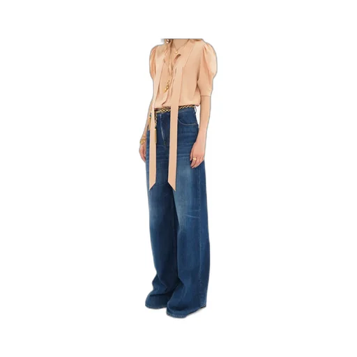 Tied-Neck Puff Sleeved Blouse