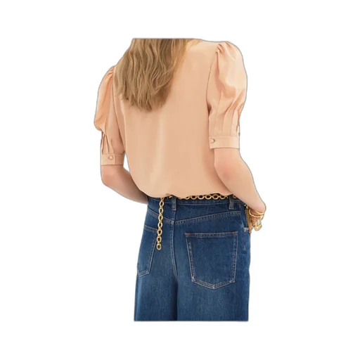Tied-Neck Puff Sleeved Blouse