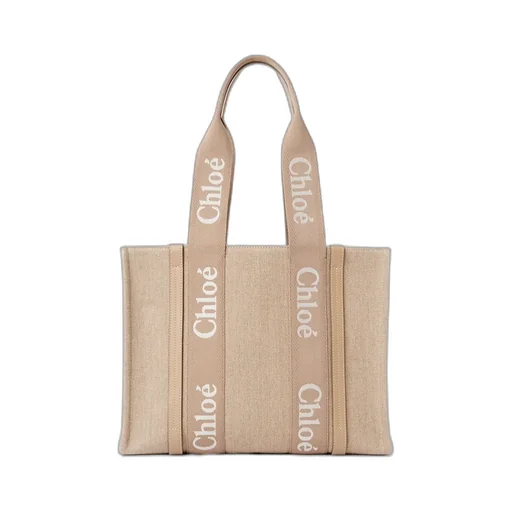 Woody Medium Logo Detailed Tote Bag