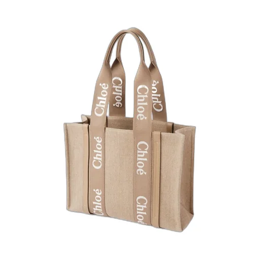 Woody Medium Logo Detailed Tote Bag