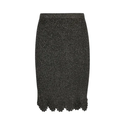 Fitted Scallop Midi Skirt