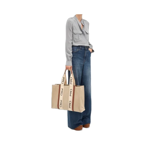 Woody Logo Tape Large Tote Bag