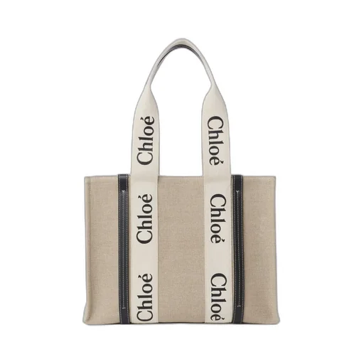 Woody Logo Detailed Medium Tote Bag