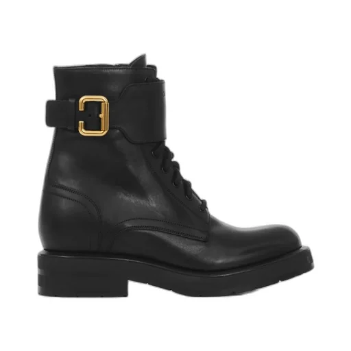 Buckle Detailed Lace-Up Boots