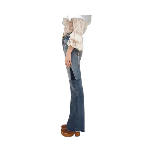 Patchwork Frayed Edge Jeans
