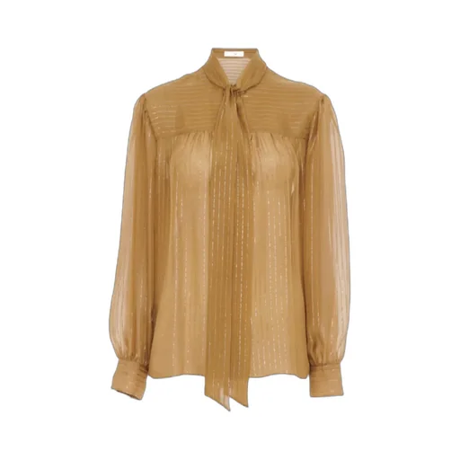 Tie-Neck Striped Blouse