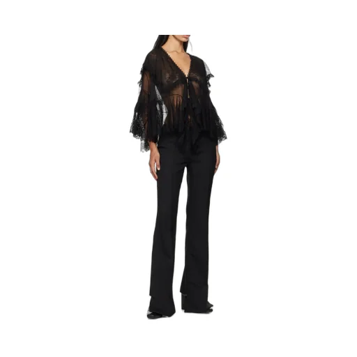 Flared Wool Trousers