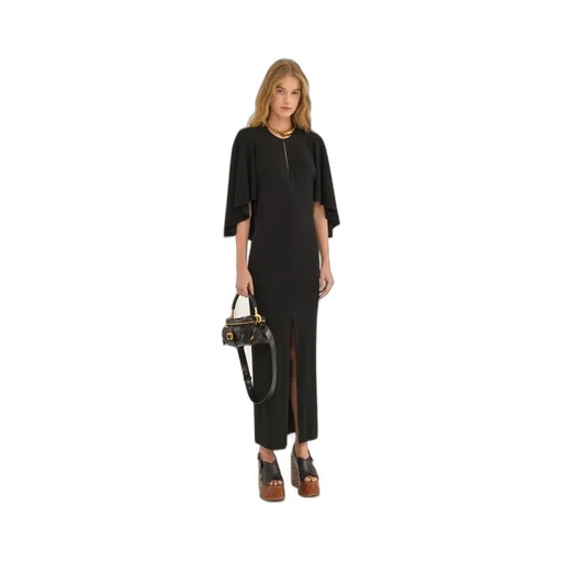 Cape-Design Crepe Dress