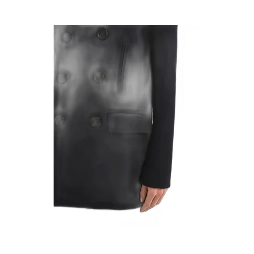 Double Breasted Creped Pea Coat