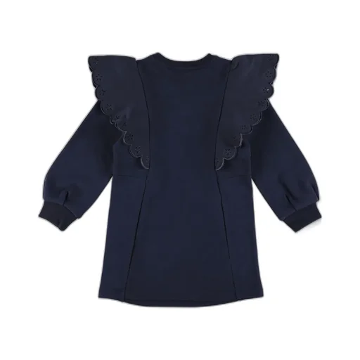 Ruffled Detail Crewneck Sweatshirt Dress