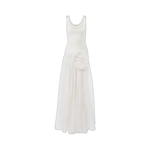 Floral-Appliqué Maxi Dress