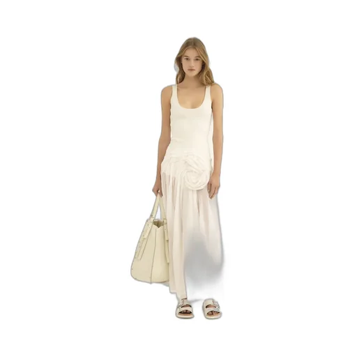 Floral-Appliqué Maxi Dress