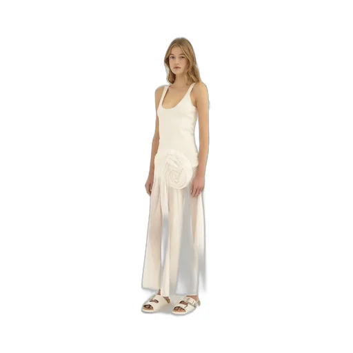 Floral-Appliqué Maxi Dress