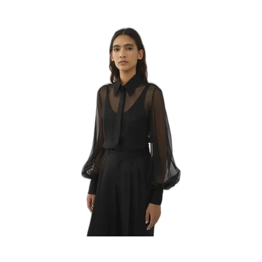 Long Sleeve Shirt With Pleated Sleeves