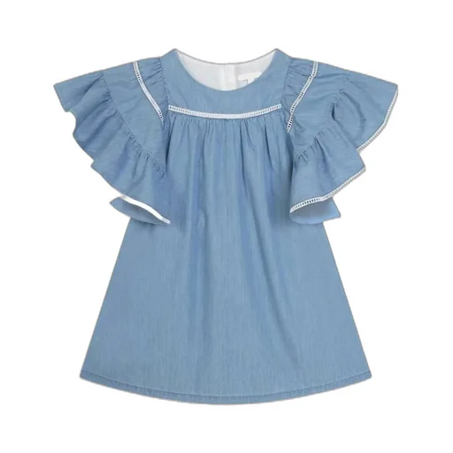 Ruffle-Detailed Crewneck Dress