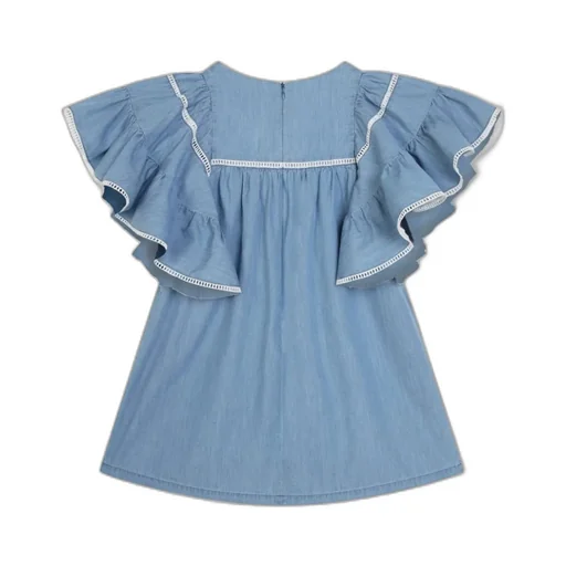 Ruffle-Detailed Crewneck Dress