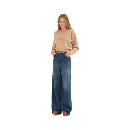 Logo Embroidered Knit Cropped Jumper