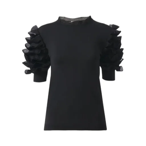 Short-Sleeved Ruffled T-Shirt