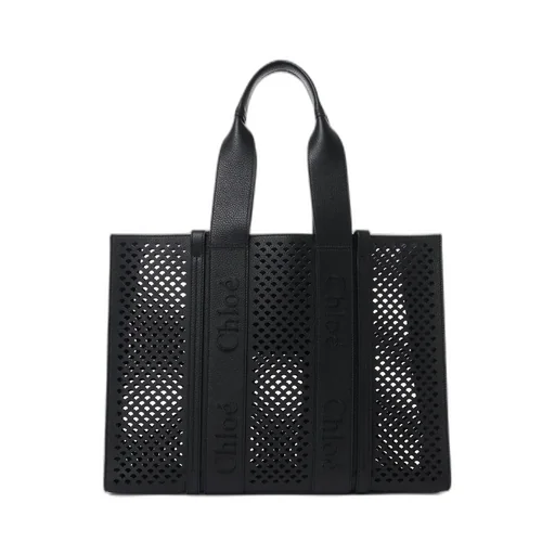 Woody Cut-Out Detailing Leather Tote Bag